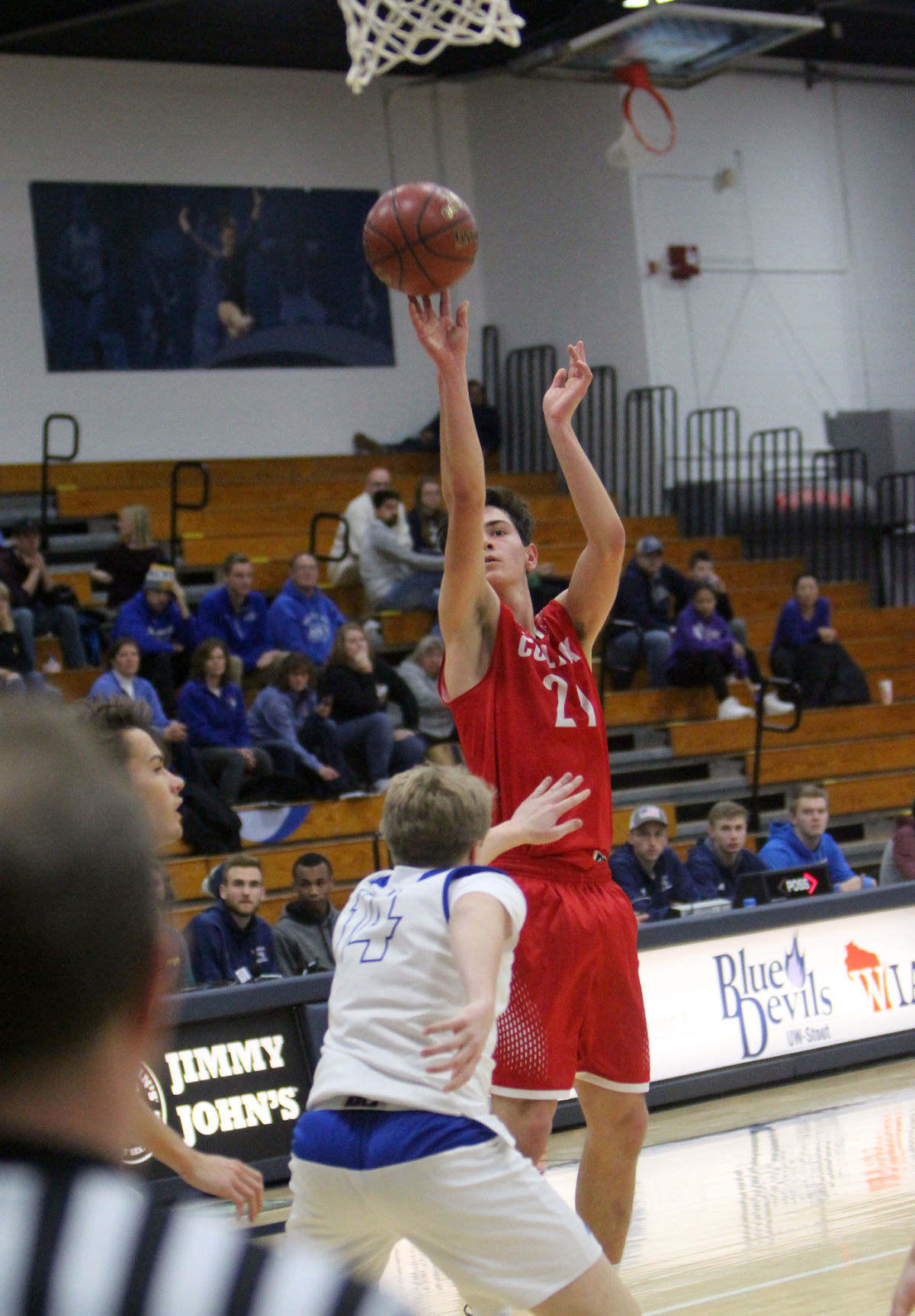 McDonell boys basketball vs Colfax at UW-Stout 12-1-18